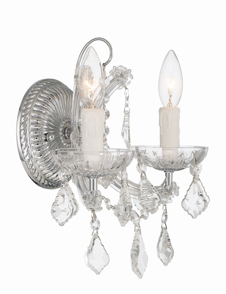 Maria Theresa 2 Light Hand Cut Crystal Polished Chrome Sconce Wall Sconce Crystorama