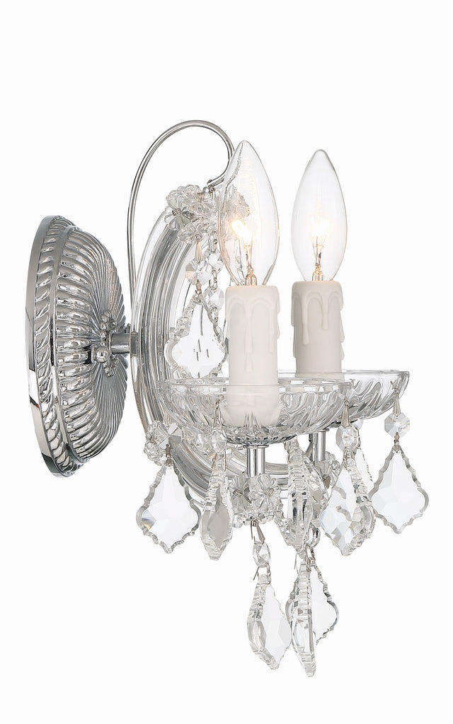 Maria Theresa 2 Light Hand Cut Crystal Polished Chrome Sconce Wall Sconce Crystorama