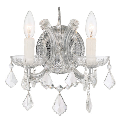 Maria Theresa 2 Light Swarovski Strass Crystal Polished Chrome Sconce Wall Sconce Crystorama