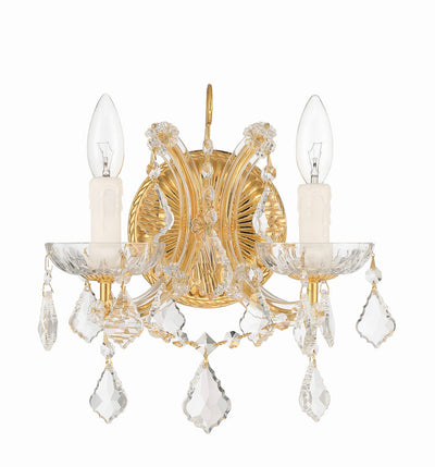 Maria Theresa 2 Light Hand Cut Crystal Gold Sconce Wall Sconce Crystorama