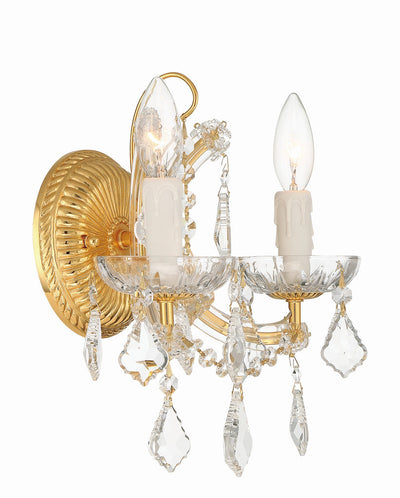 Maria Theresa 2 Light Hand Cut Crystal Gold Sconce Wall Sconce Crystorama