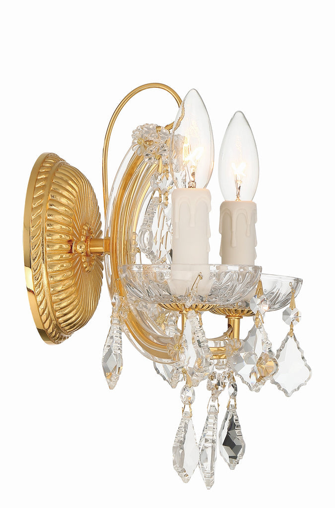 Maria Theresa 2 Light Hand Cut Crystal Gold Sconce Wall Sconce Crystorama