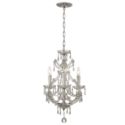 Maria Theresa 4 Light Hand Cut Crystal Polished Chrome Mini Chandelier Chandelier Crystorama