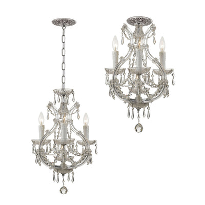 Maria Theresa 4 Light Hand Cut Crystal Polished Chrome Mini Chandelier Chandelier Crystorama