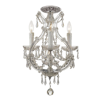 Maria Theresa 4 Light Hand Cut Crystal Polished Chrome Semi Flush Mount Semi Flush Crystorama