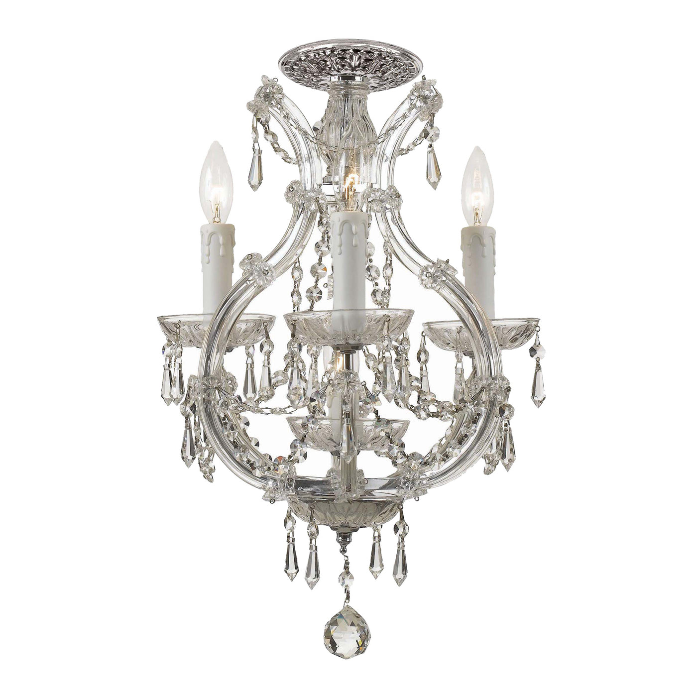 Maria Theresa 4 Light Spectra Crystal Polished Chrome Semi Flush Mount Semi Flush Crystorama