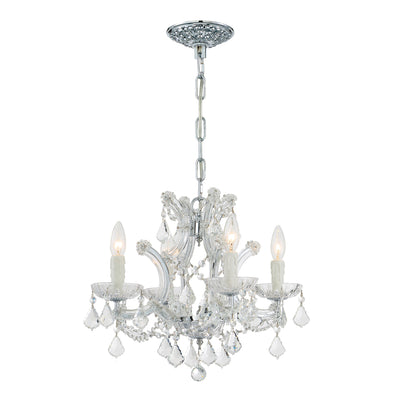 Maria Theresa 4 Light Clear Italian Crystal Polished Chrome Mini Chandelier Chandelier Crystorama