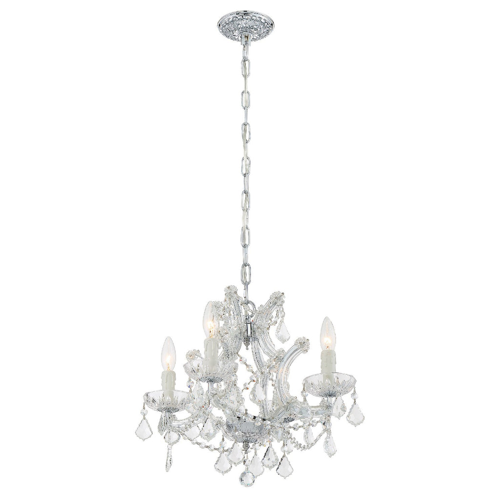 Maria Theresa 4 Light Hand Cut Crystal Polished Chrome Mini Chandelier Chandelier Crystorama