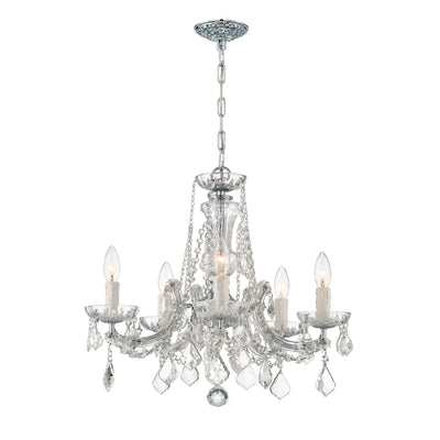 Maria Theresa 5 Light Spectra Crystal Polished Chrome Chandelier Chandelier Crystorama