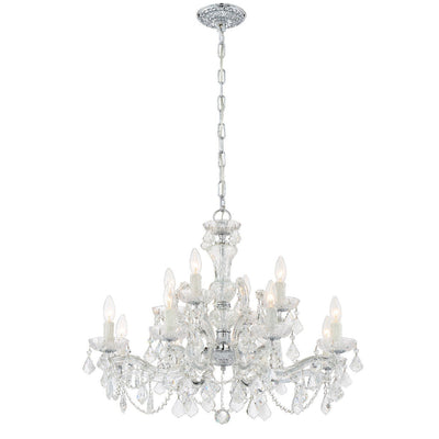 Maria Theresa 12 Light Hand Cut Crystal Polished Chrome Chandelier Chandelier Crystorama