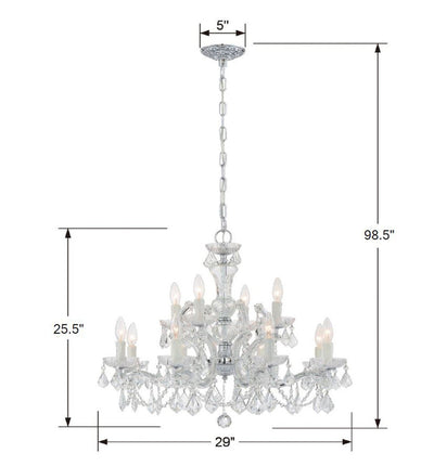 Maria Theresa 12 Light Spectra Crystal Polished Chrome Chandelier Chandelier Crystorama