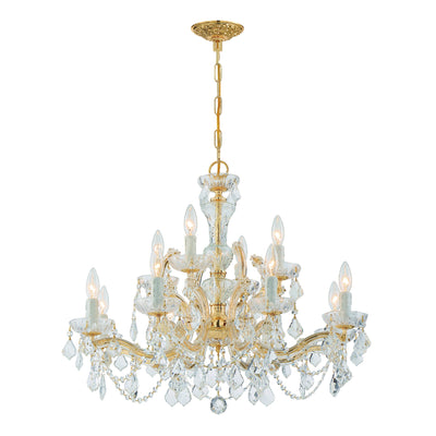 Maria Theresa 12 Light Hand Cut Crystal Gold Chandelier Chandelier Crystorama