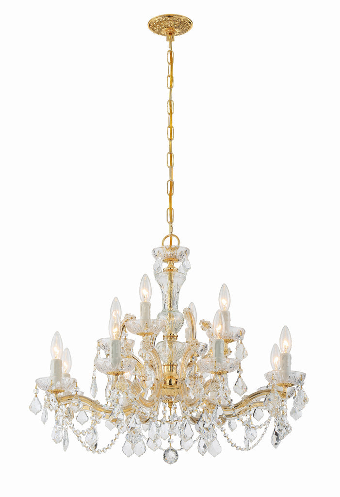 Maria Theresa 12 Light Hand Cut Crystal Gold Chandelier Chandelier Crystorama