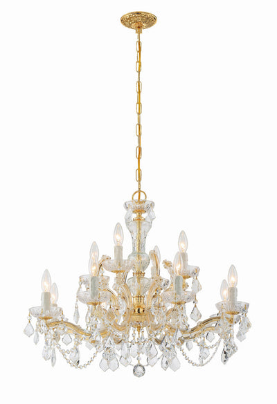 Maria Theresa 12 Light Hand Cut Crystal Gold Chandelier Chandelier Crystorama