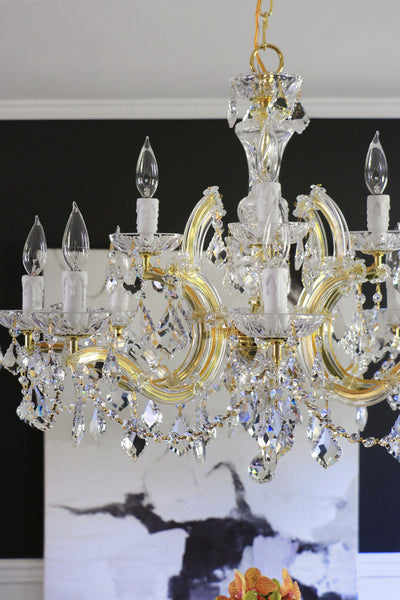 Maria Theresa 12 Light Hand Cut Crystal Gold Chandelier Chandelier Crystorama