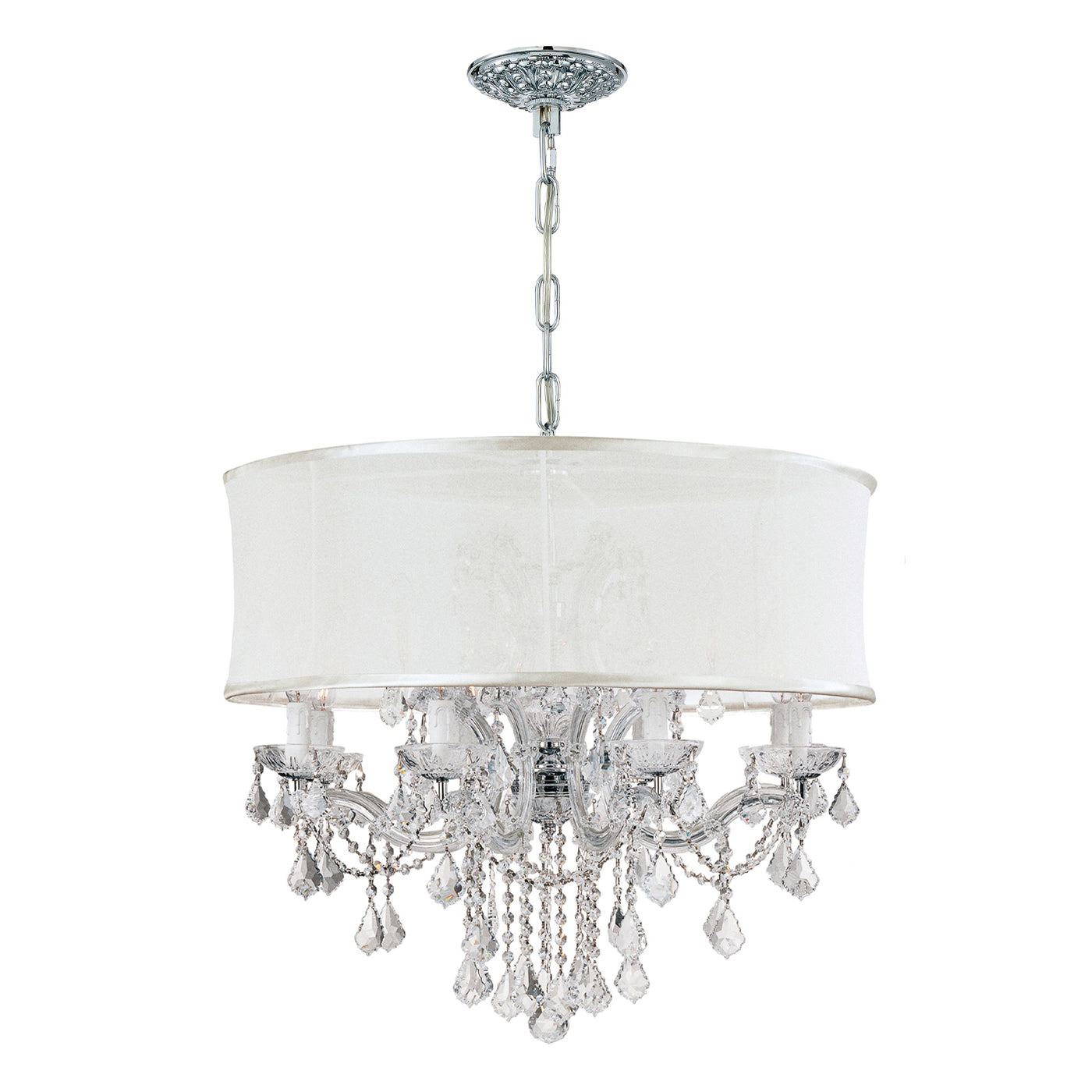 Brentwood 12 Light Smooth Shade Polished Chrome Chandelier Chandelier Crystorama