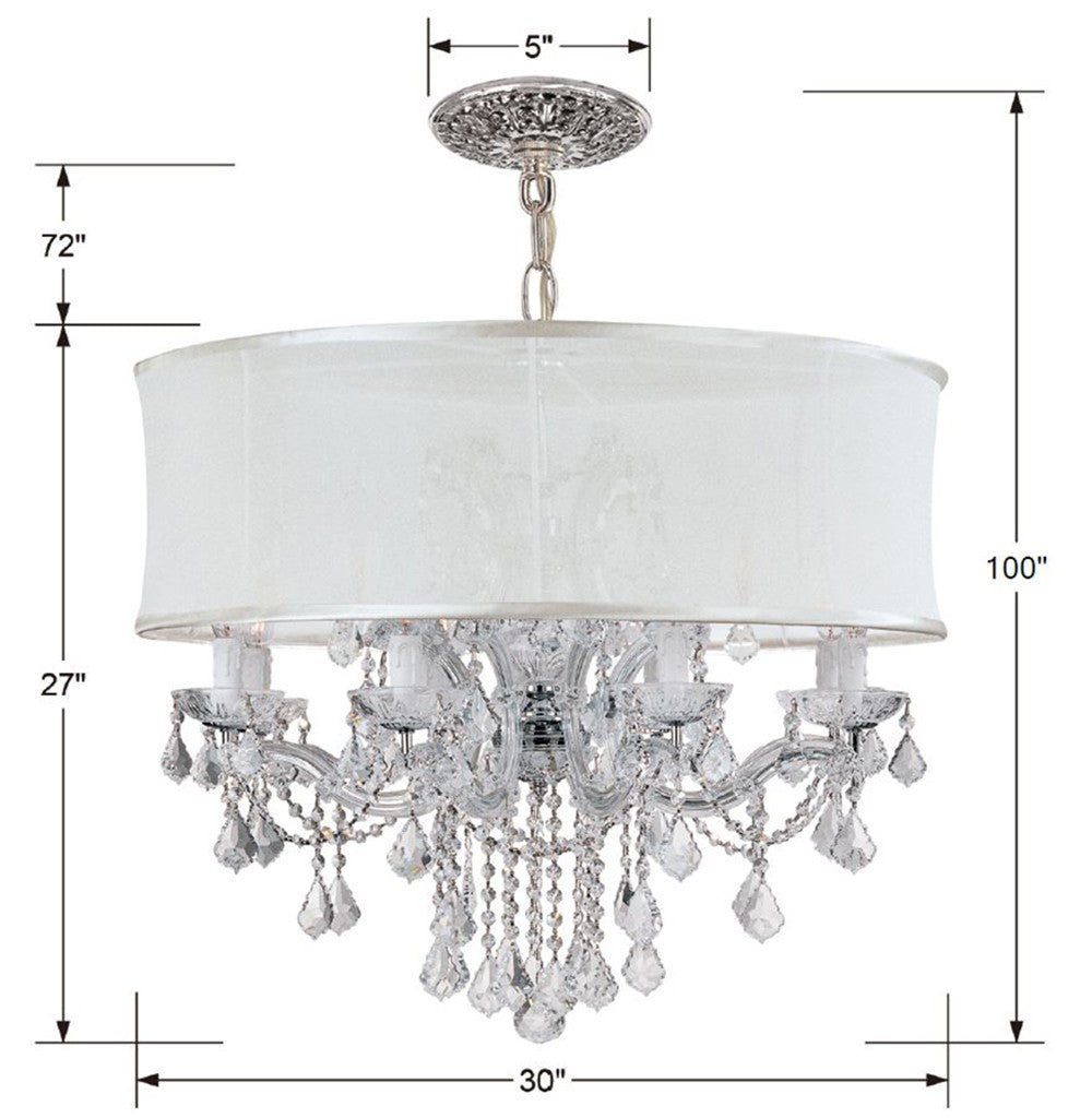 Brentwood 12 Light Smooth Shade Polished Chrome Chandelier Chandelier Crystorama