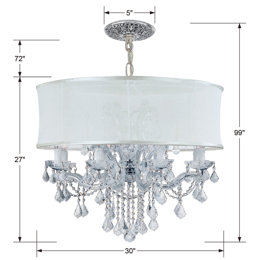 Brentwood 12 Light Swarovski Strass Crystal Smooth Shade Polished Chrome Chandelier Chandelier Crystorama