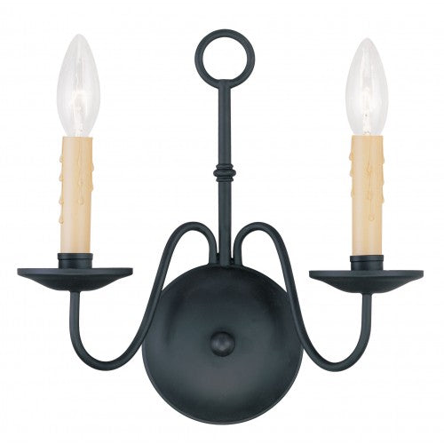 2 Light Black Wall Sconce Wall Sconce Livex
