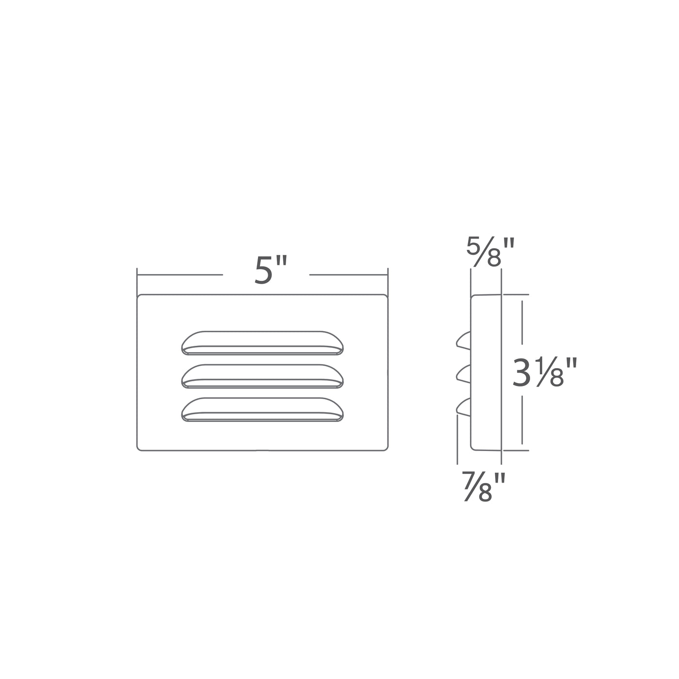 5in 12V LED Horizontal Louvered Surface Mounted Step Light and Wall Light