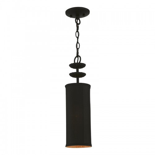 1 Light Black Mini Pendant Pendant Livex