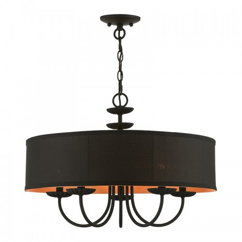 5 Light Black Pendant Chandelier Chandelier Livex