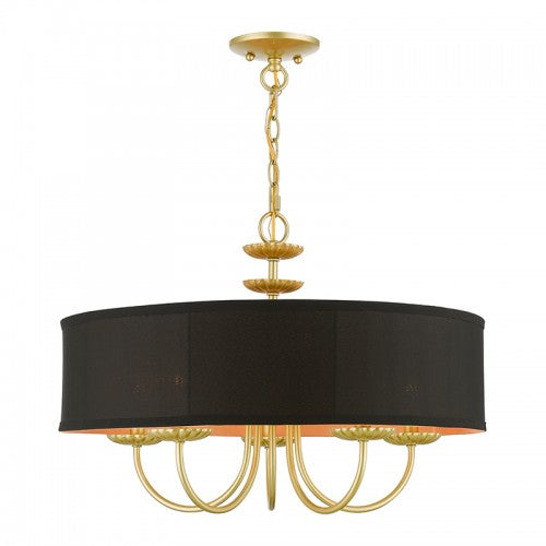 5 Light Soft Gold Pendant Chandelier Chandelier Livex