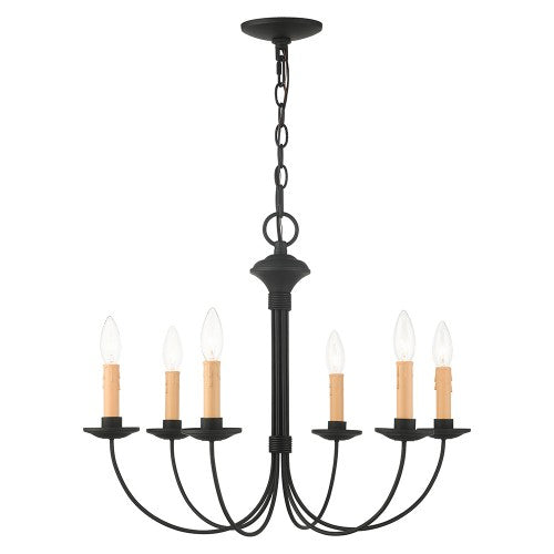 6 Light Black Chandelier Chandelier Livex