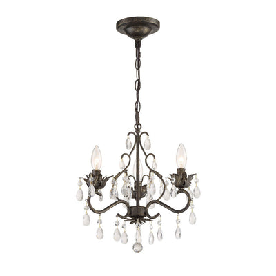 Paris Market 3 Light Spectra Crystal English Bronze Mini Chandelier Chandelier Crystorama