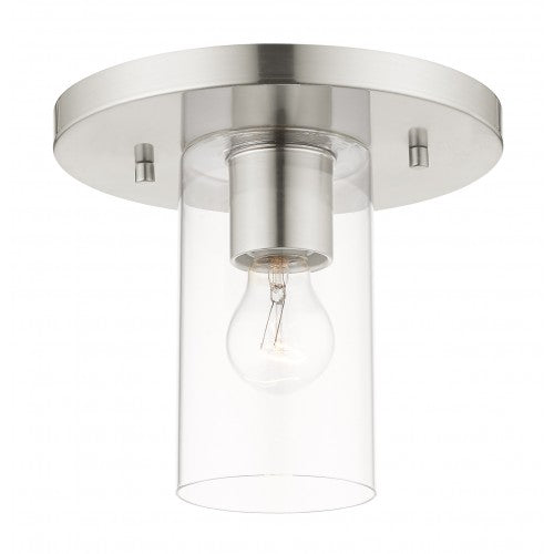 1 Light Brushed Nickel Flush Mount Flush Mount Livex