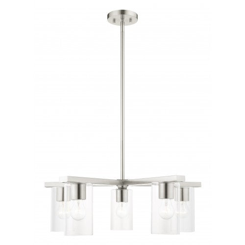 5 Light Brushed Nickel Chandelier Chandelier Livex