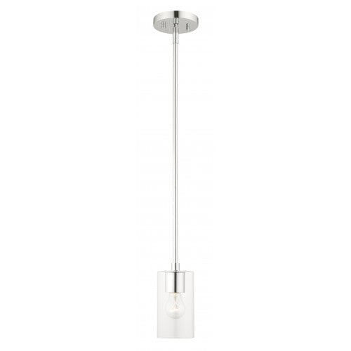 1 Light Polished Chrome Pendant Pendant Livex