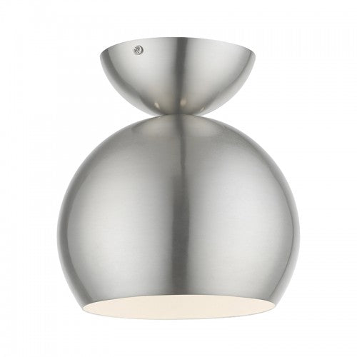 1 Light Brushed Nickel Globe Semi-Flush Semi Flush Livex