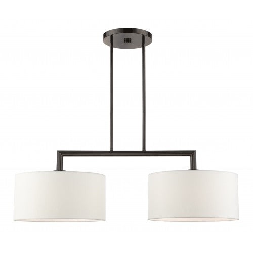 2 Light Black Chrome Linear Chandelier Linear Livex