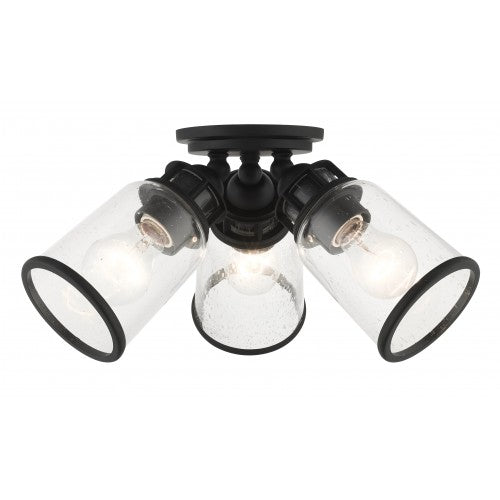 3 Light Black Flush Mount Semi Flush Livex