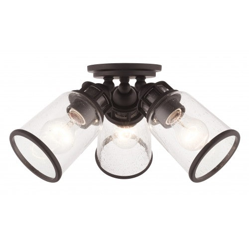 3 Light Bronze Flush Mount Semi Flush Livex