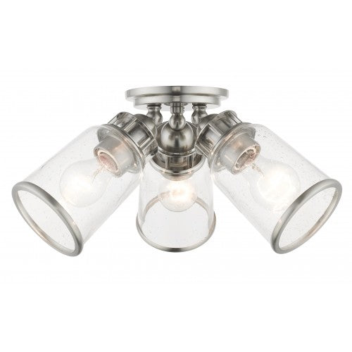 3 Light Brushed Nickel Flush Mount Semi Flush Livex