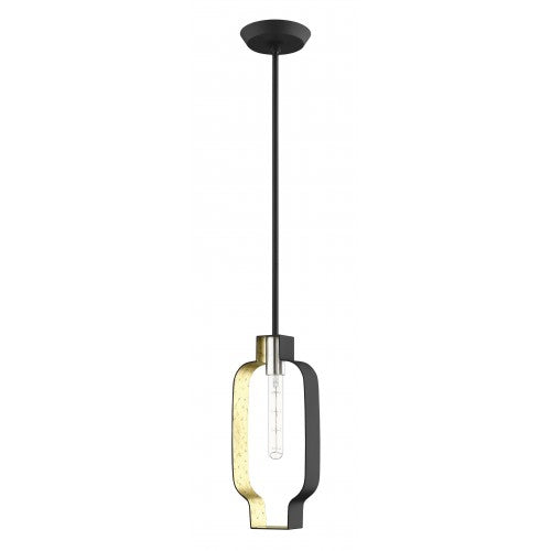 1 Light Black & Winter Gold Single Pendant Pendant Livex