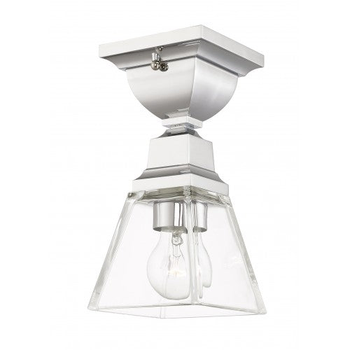 1 Light Polished Chrome Ceiling Mount Semi Flush Livex