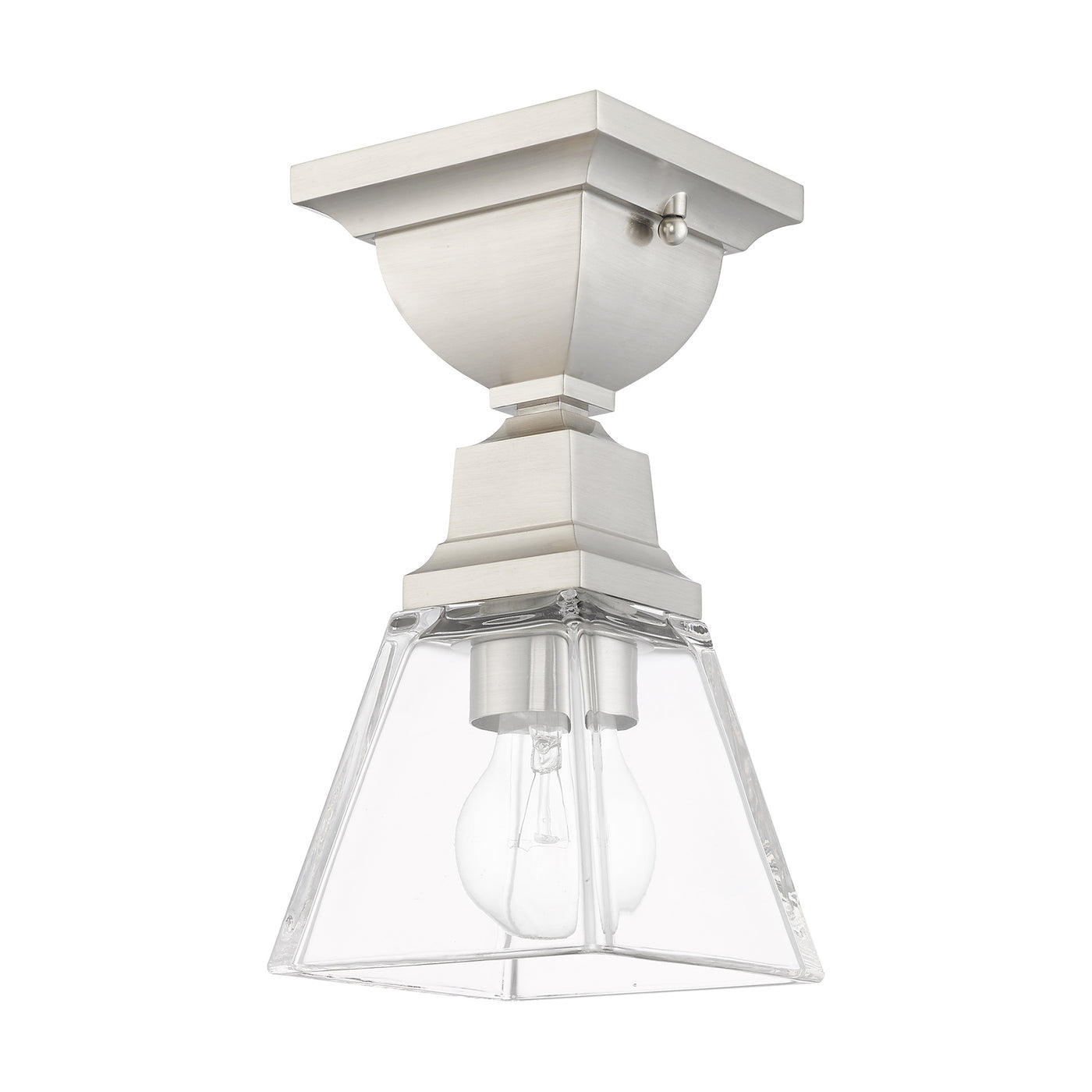 1 Light Brushed Nickel Ceiling Mount Semi Flush Livex