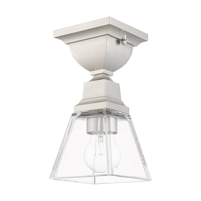 1 Light Brushed Nickel Ceiling Mount Semi Flush Livex