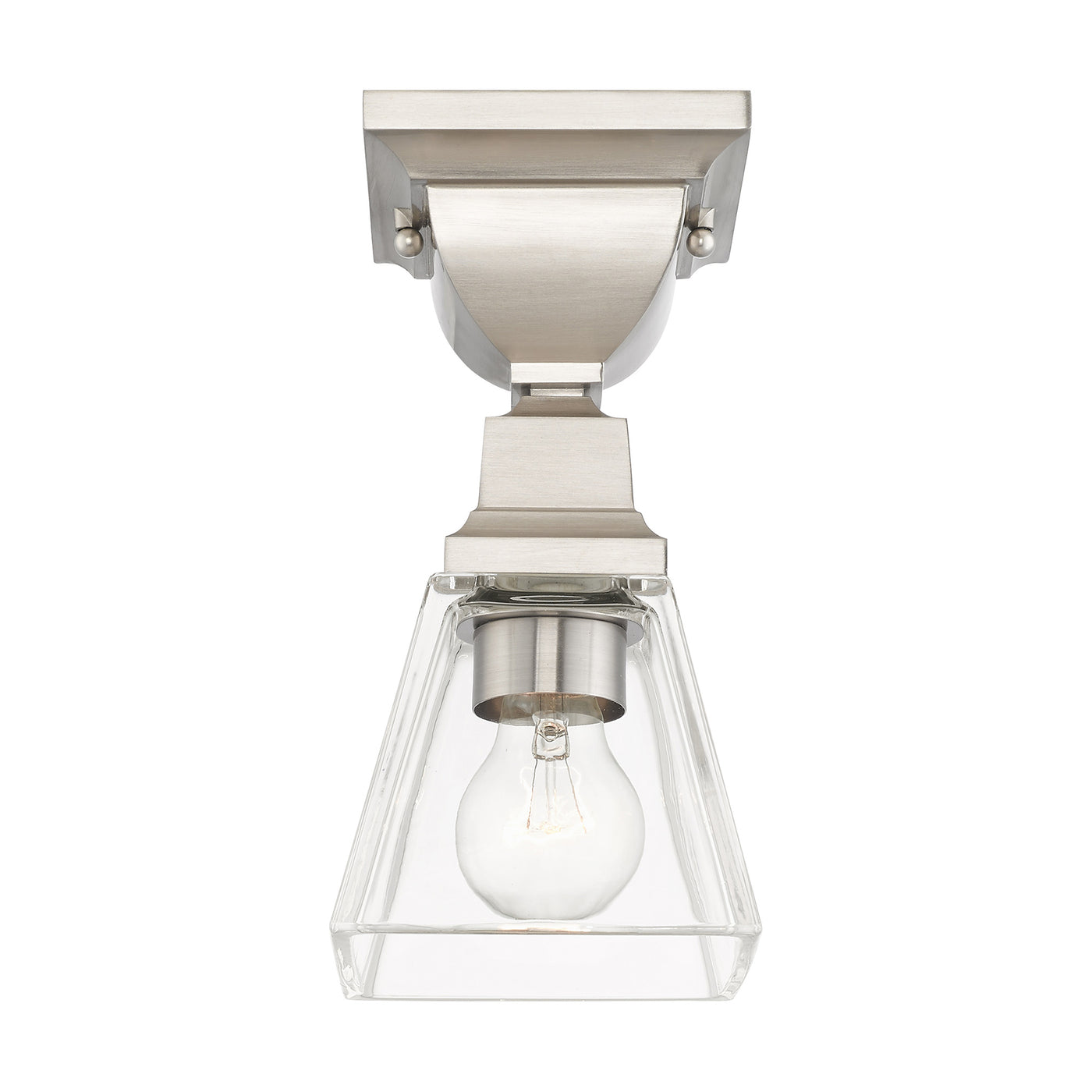 1 Light Brushed Nickel Ceiling Mount Semi Flush Livex