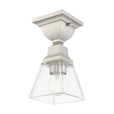 1 Light Brushed Nickel Ceiling Mount Semi Flush Livex