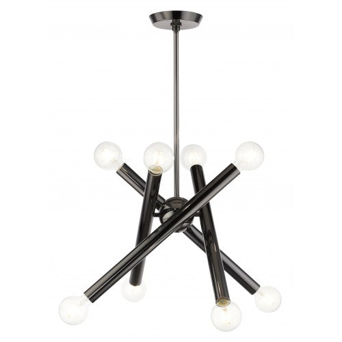 8 Light Black Chrome Chandelier Chandelier Livex