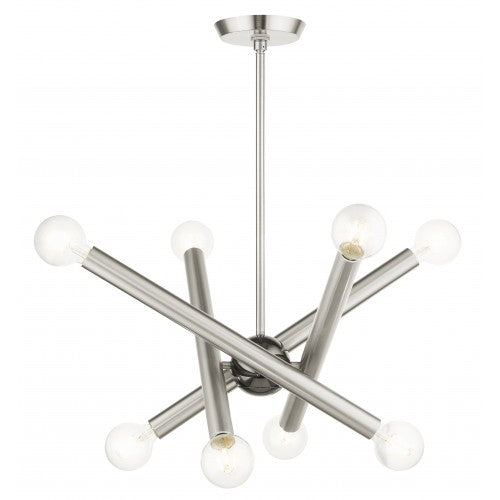 8 Light Brushed Nickel Chandelier Chandelier Livex