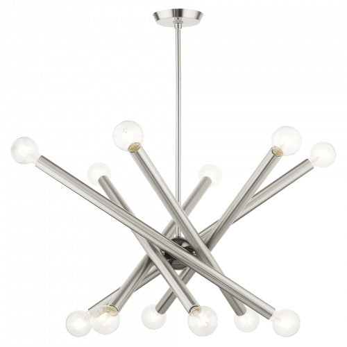 12 Light Brushed Nickel Chandelier Chandelier Livex