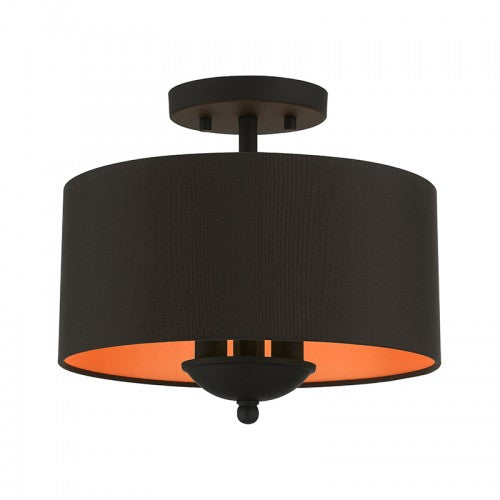 3 Light Black Semi-Flush Mount Semi Flush Livex