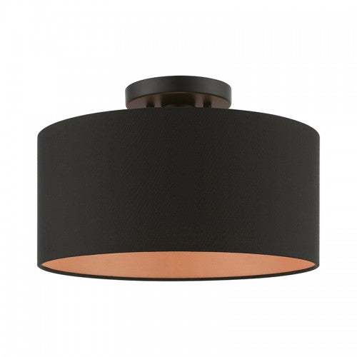 1 Light Black Medium Semi-Flush Semi Flush Livex