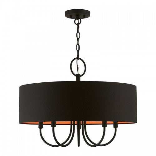 5 Light Black Pendant Chandelier Chandelier Livex