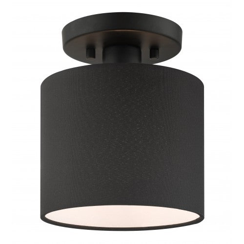 1 Light Black Semi Flush Semi Flush Livex